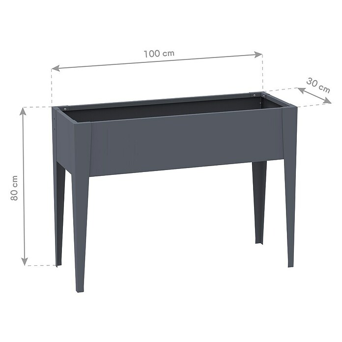 Westmann Hochbeet Vedura (30 x 100 x 80 cm, Metall, Anthrazit) | BAUHAUS