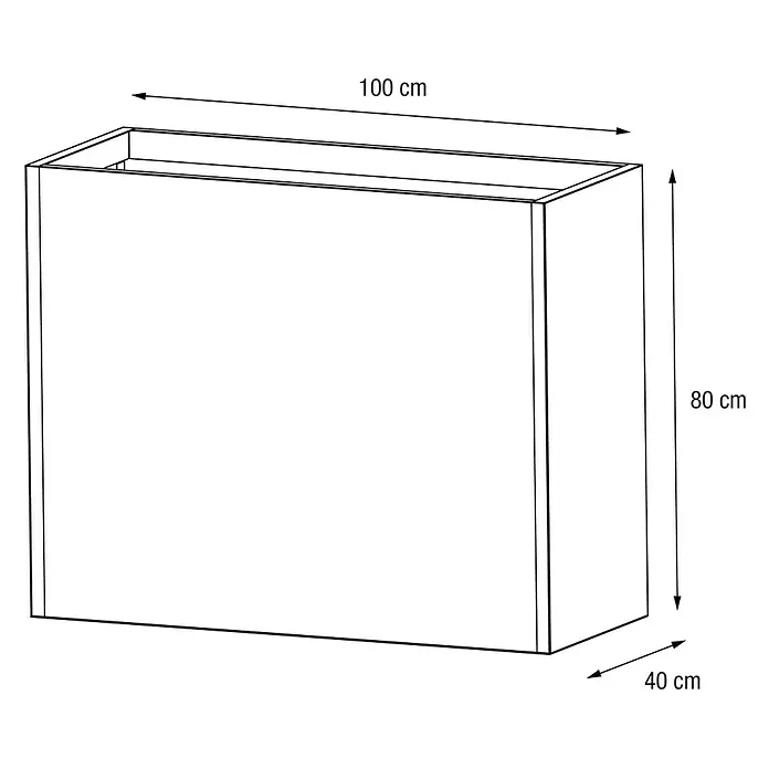 Herstera Garden Pflanzkasten Cube - Außenmaß (L x B x H): 100 x 40 x 80 cm, Metall, Anthrazit - Rechteckiger Behälter, 100 cm lang, 80 cm hoch und 40 cm tief.