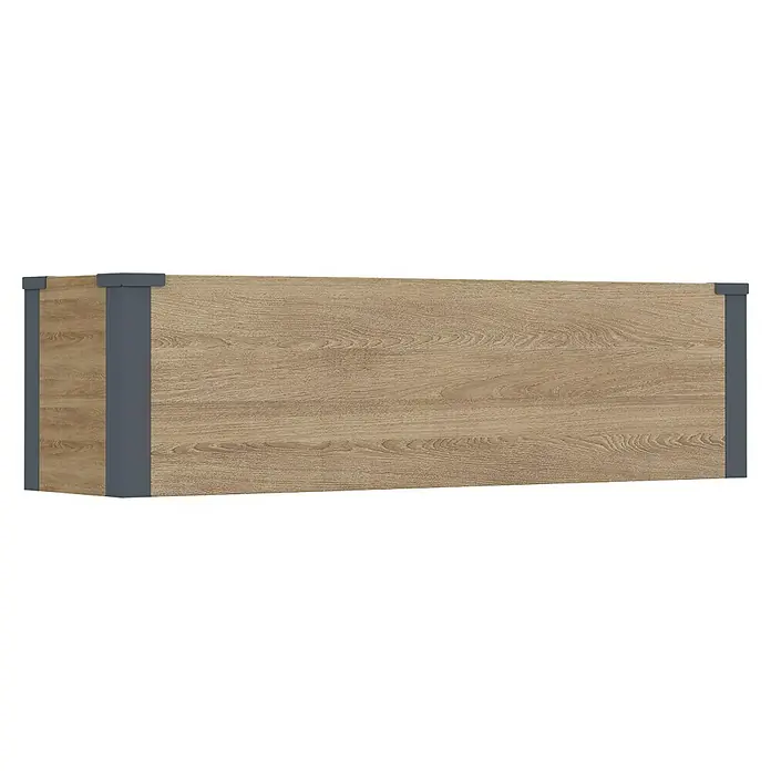 Westmann Pflanzkasten Talus M - Außenmaß (L x B x H): 100 x 25 x 27 cm, Metall, Braun - Rechteckiger Schrank in hellem Holzton mit sichtbarer Maserung und dunkelgrauen vertikalen Akzenten.