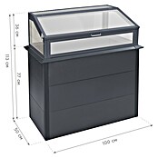 Westmann Hochbeet Primus Plus M mit Frühbeetaufsatz (50 x 100 x 113 cm, Metall, Anthrazit) | BAUHAUS