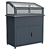 Westmann Hochbeet Plex Plus mit Frühbeetaufsatz (50 x 100 x 120 cm, Metall, Anthrazit) | BAUHAUS