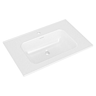 Lavabo Luz (An x L: 71 x 46 cm, Con desbordamiento, Blanco)