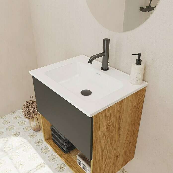 Lavabo Luz (An x L: 61 x 46 cm, Con desbordamiento, Blanco) | BAUHAUS