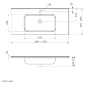 Lavabo Luz (An x L: 121 x 46 cm, Con desbordamiento, Blanco) | BAUHAUS