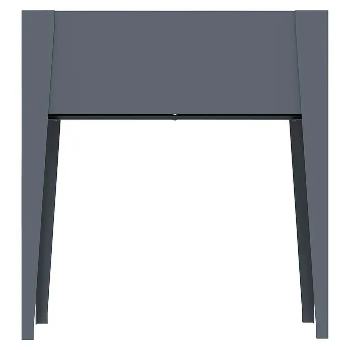 Westmann Hochbeet Vedura - 40 x 74 x 80 cm, Metall, Anthrazit - Modernes graues Metall-Pergola-Gestell mit flacher Oberseite und schwarzem Querbalken mit mittiger Leuchte.