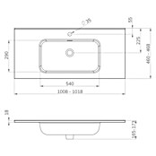 Lavabo Luz (An x L: 101 x 46 cm, Con desbordamiento, Blanco) | BAUHAUS