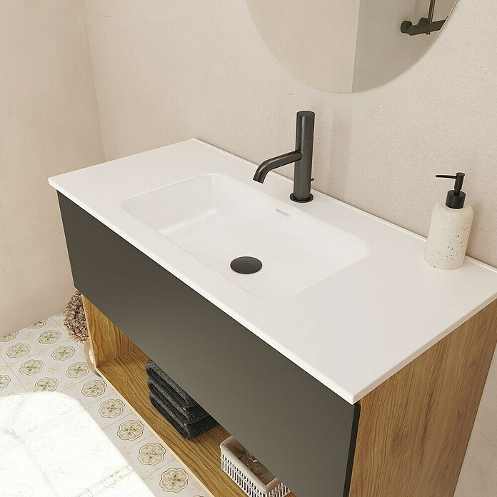 Lavabo Luz (An x L: 101 x 46 cm, Con desbordamiento, Blanco) | BAUHAUS