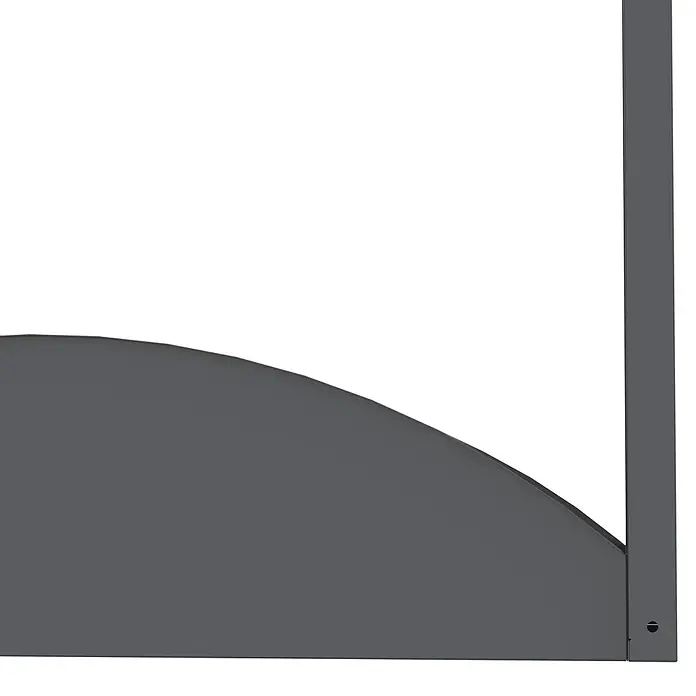 Westmann Kaminholzregal - 52 x 98 x 160 cm, Stahl, Anthrazit, Castra A - Dunkelgraues gebogenes Möbelpaneel, verbunden mit einer vertikalen Stütze.