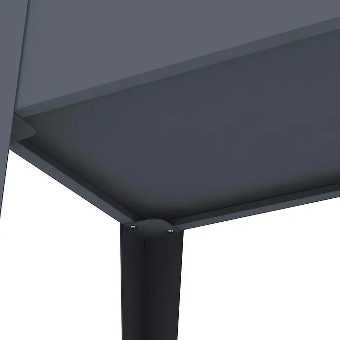 Westmann Hochbeet Mobila Plus - 50 x 118 x 80 cm, Metall, Anthrazit - Dunkelgraue Möbeleckverbindung mit sichtbaren Befestigungen.