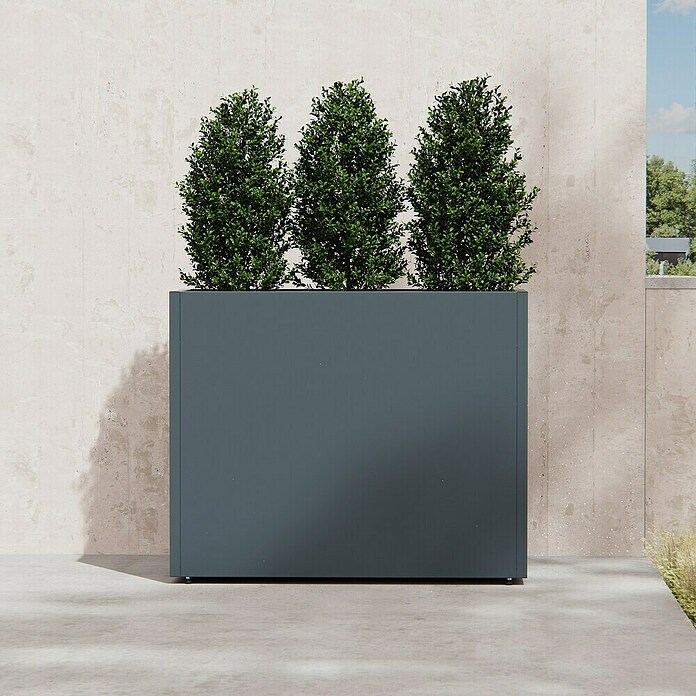Herstera Garden Pflanzkasten Cube (Außenmaß (L x B x H): 100 x 40 x 80 cm, Metall, Anthrazit) | BAUHAUS