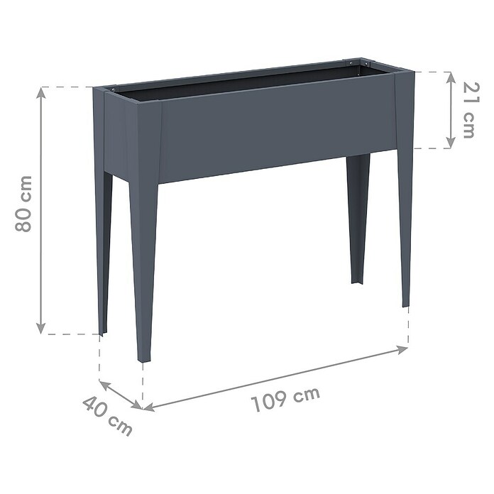 Westmann Hochbeet Vedura (40 x 109 x 80 cm, Metall, Anthrazit) | BAUHAUS