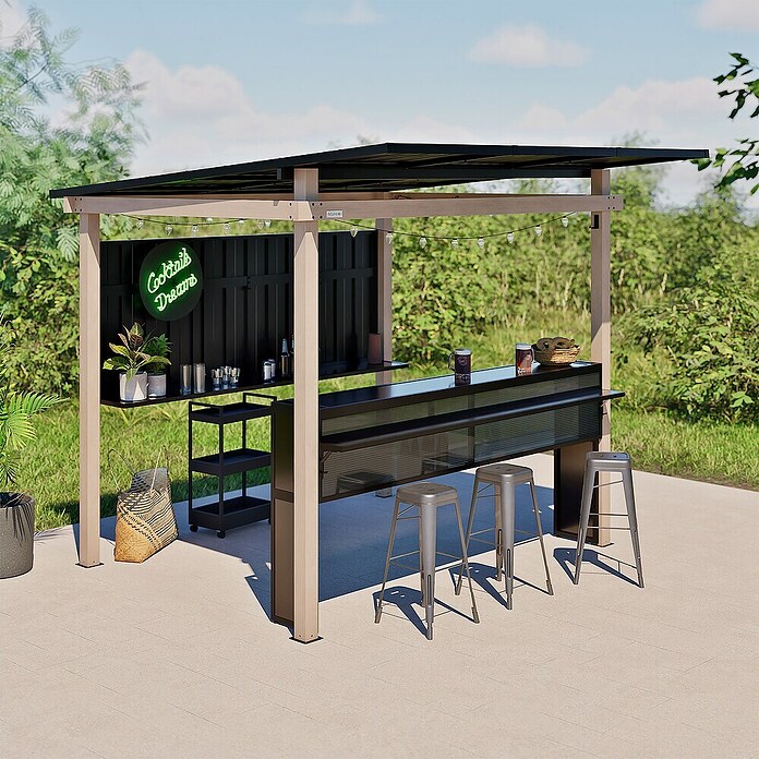 Sojag Gartenbar-Set Barilo (Lichtgrau, Metall, L x B x H: 258 x 260 x 230 cm) | BAUHAUS