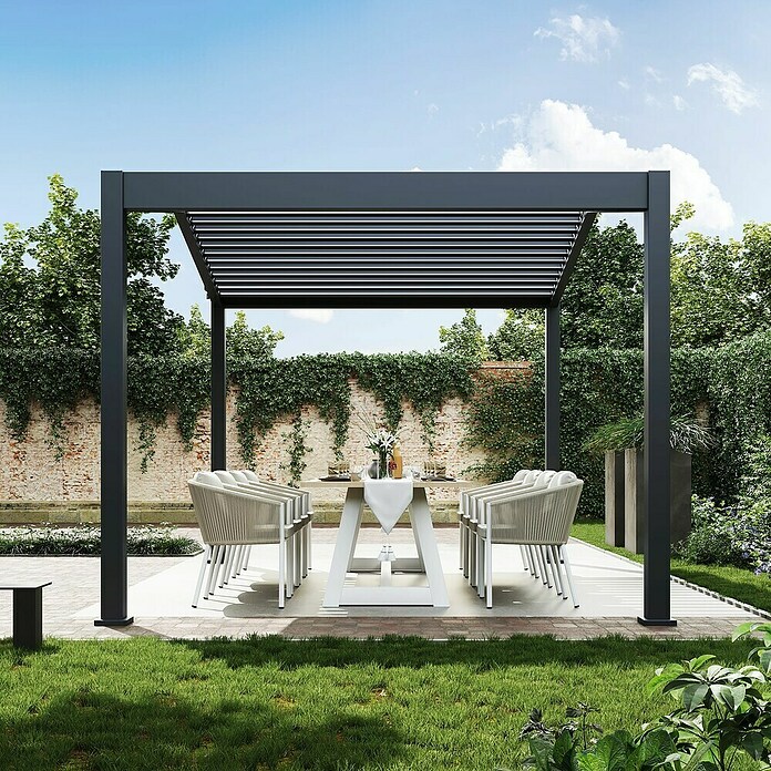 Pergola Icon 1013 (L x B x H: 308 x 399 x 282 cm, Anthrazit, Aluminium) | BAUHAUS