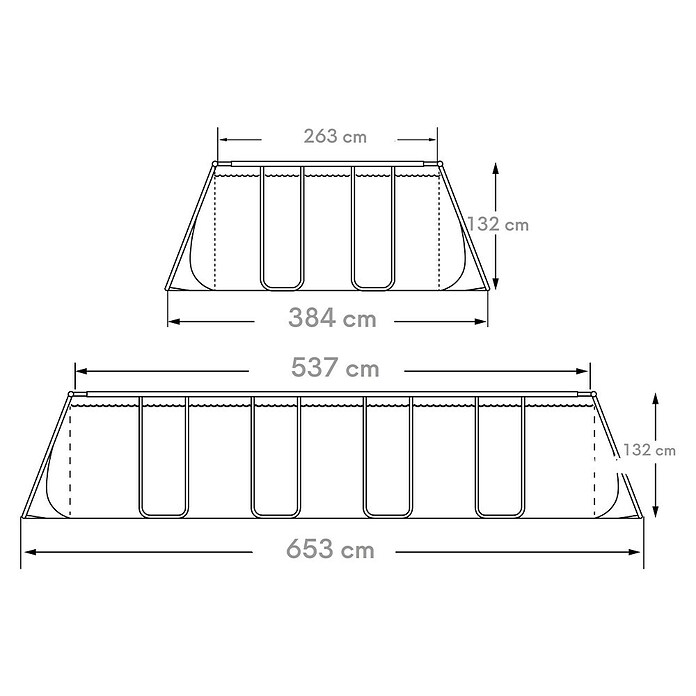 Frame-Pool Elite (L x B x H: 653 x 384 x 132 cm, Anthrazit, 17 871 l) | BAUHAUS