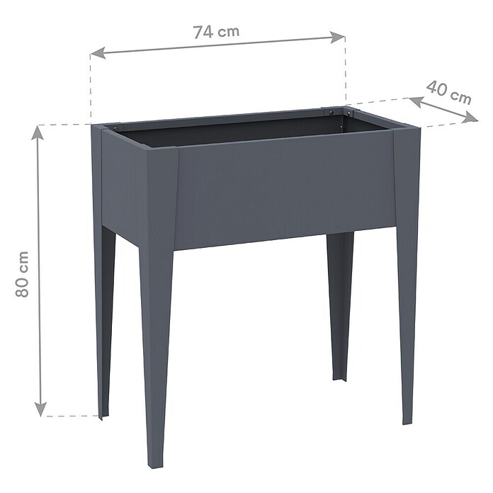 Westmann Hochbeet Vedura (40 x 74 x 80 cm, Metall, Anthrazit) | BAUHAUS
