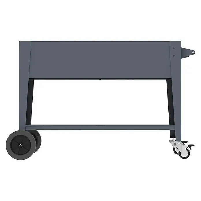 Westmann Hochbeet Mobila Plus - 50 x 118 x 80 cm, Metall, Anthrazit - Grauer mobiler Wagen mit zwei großen Rädern und zwei kleineren Lenkrollen, inklusive Seitenhandgriff.