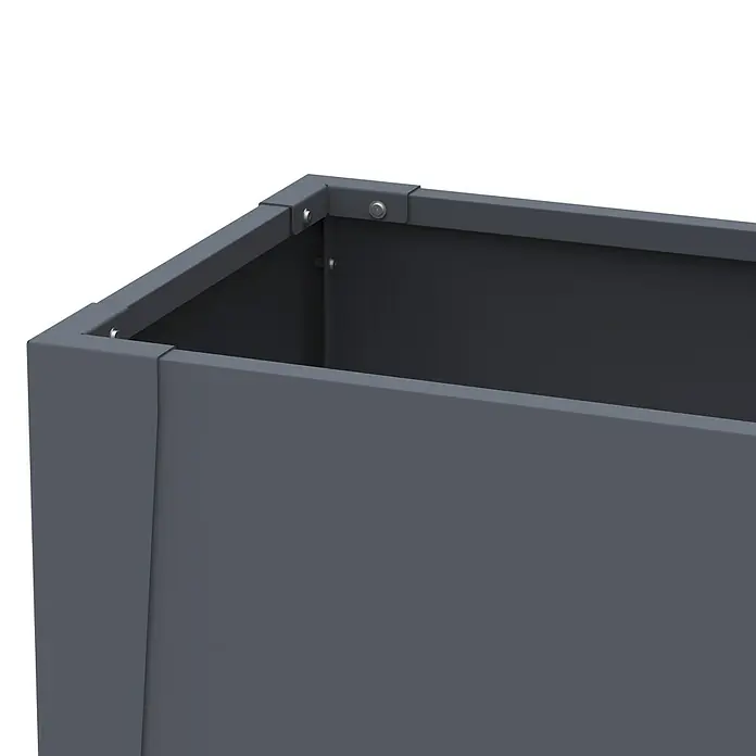 Westmann Hochbeet Vedura - 30 x 100 x 80 cm, Metall, Anthrazit - Dunkelgrauer rechteckiger Metall-Pflanzkasten, mit sichtbaren Nieten montiert.