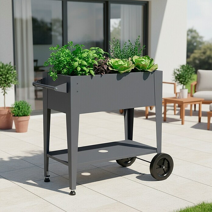 Westmann Hochbeet Mobila (50 x 93 x 80 cm, Metall, Anthrazit) | BAUHAUS