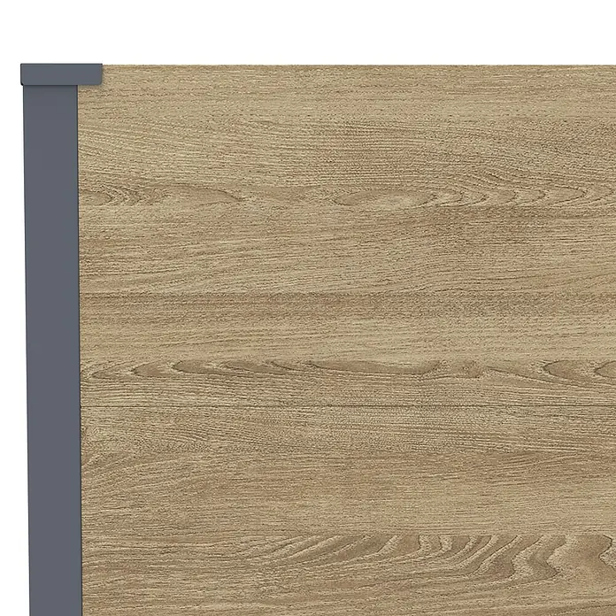 Westmann Pflanzkasten Talus L - Außenmaß (L x B x H): 100 x 25 x 52 cm, Metall, Braun - Helle Holzstrukturplatte mit dunkelgrauer Kante links und oben.