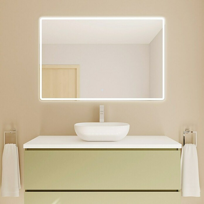 Encimera para lavabo (46 x 71 x 3 cm, Blanco Seda) | BAUHAUS