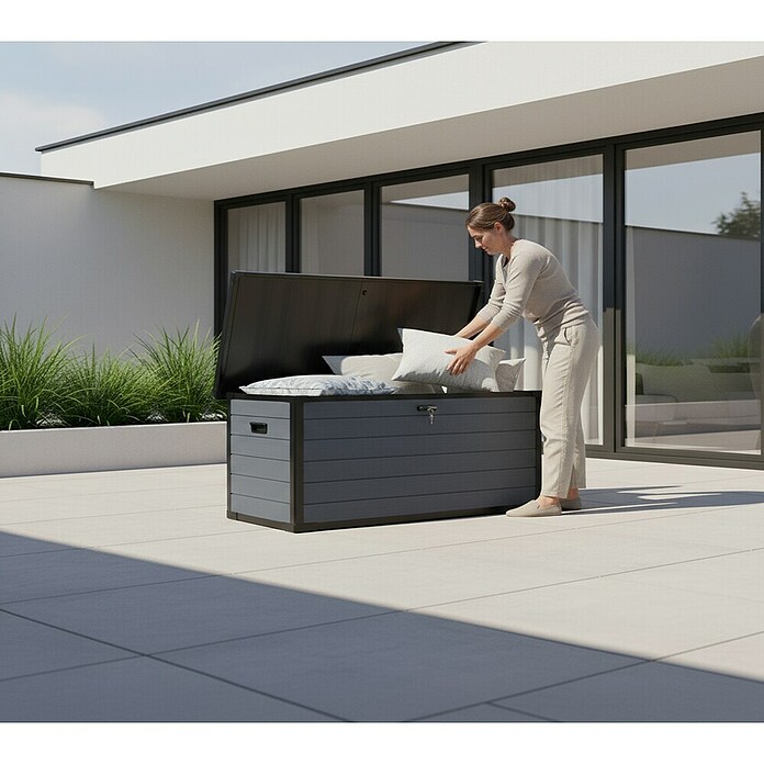 Westmann Kissenbox Silva (74 x 150 x 66 cm, Kunststoff, Grau) | BAUHAUS