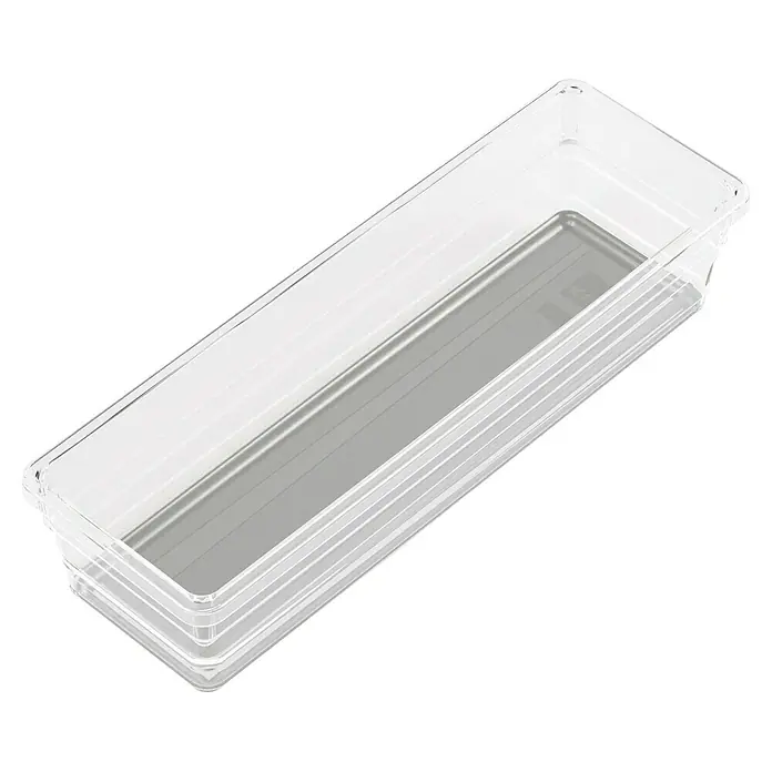 Sistemo Schubladeneinsatz - 22,5 x 7,5 x 5 cm, Transparent, Kunststoff - Klare Kunststoff-Schubladenbox zur Aufbewahrung und Organisation von Gegenständen im Haushalt.