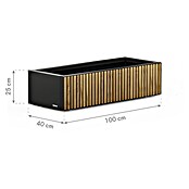 Herstera Garden Pflanzkasten Deco Planter (Außenmaß (L x B x H): 100 x 40 x 25 cm, Holz, Schwarz, Natur) | BAUHAUS