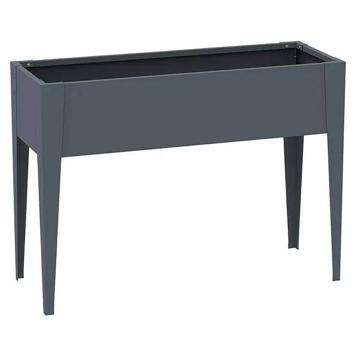 Westmann Hochbeet Vedura - 30 x 100 x 80 cm, Metall, Anthrazit - Dunkelgraues rechteckiges Hochbeet auf vier Beinen.