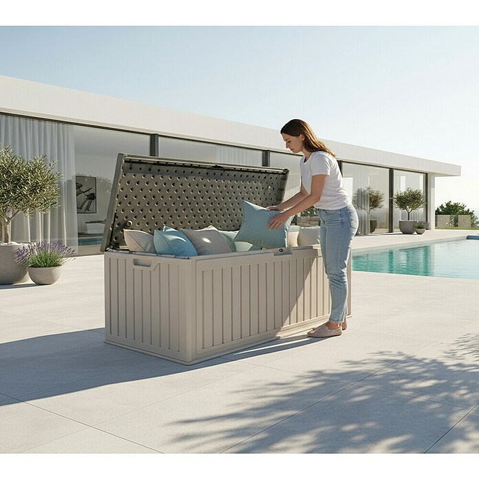 Westmann Kissenbox Alba (63 x 128 x 64 cm, Kunststoff, Beige) | BAUHAUS