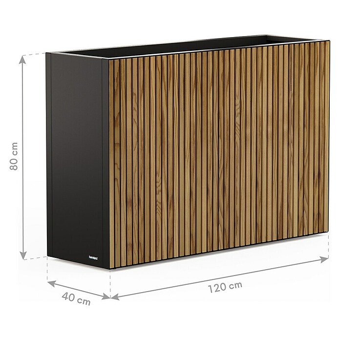 Herstera Garden Pflanzkasten Deco Planter (Außenmaß (L x B x H): 120 x 40 x 80 cm, Holz, Schwarz, Natur) | BAUHAUS
