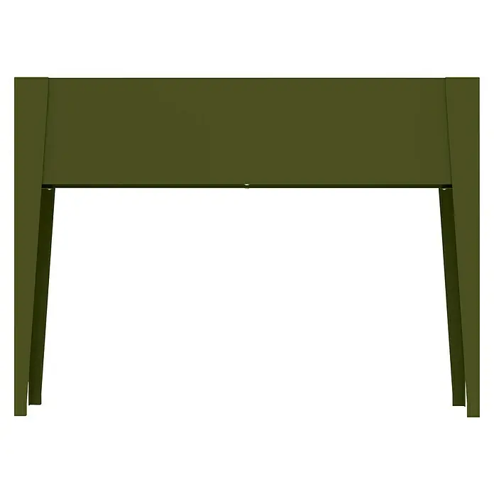Westmann Hochbeet Vedura - 30 x 100 x 80 cm, Metall, Olivgrün - Grüner rechteckiger Pflanzkasten mit schrägen Seiten.