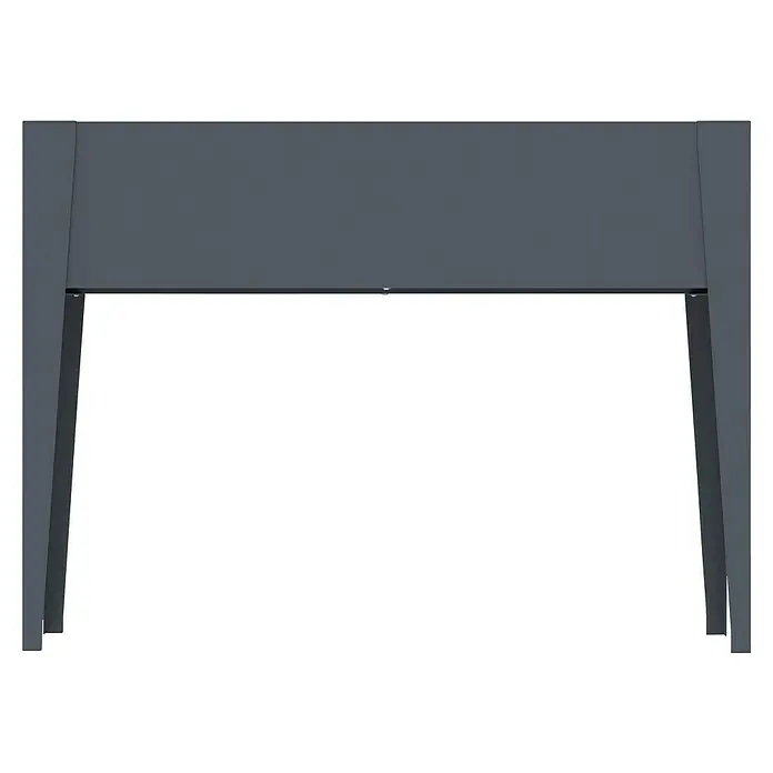 Westmann Hochbeet Vedura - 30 x 100 x 80 cm, Metall, Anthrazit - Dunkelgraues rechteckiges Pflanzgefäß mit schrägen Beinen und flacher Oberseite.
