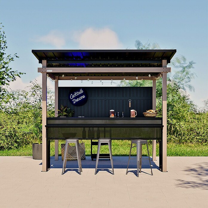 Sojag Gartenbar-Set Barilo (Lichtgrau, Metall, L x B x H: 258 x 260 x 230 cm) | BAUHAUS