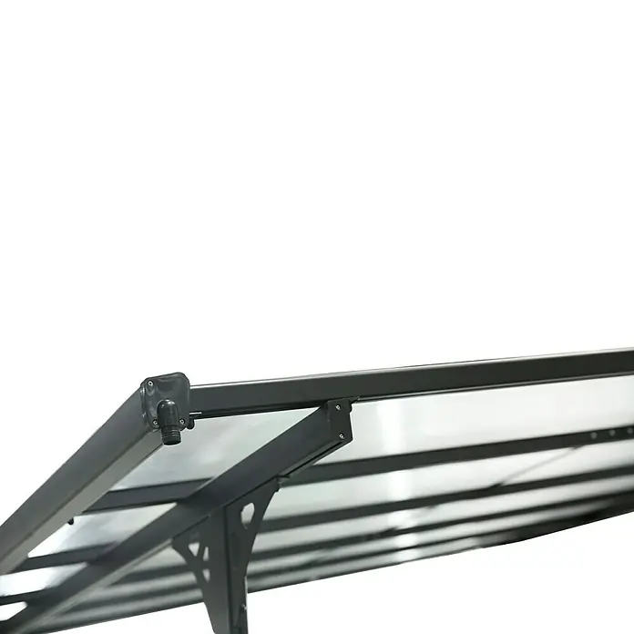 Westmann Terrassenüberdachung Bruce 617 - L x B x H: 300 x 617 x 270 cm, Schwarz - Dunkelgrauer Metallrahmen mit lichtdurchlässigen Platten für ein Dach oder eine Markise, inklusive Abflussstutzen.
