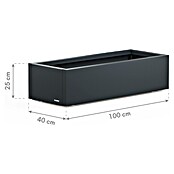 Herstera Garden Pflanzkasten Cube (Außenmaß (L x B x H): 100 x 40 x 25 cm, Metall, Anthrazit) | BAUHAUS