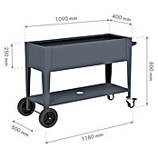 Westmann Hochbeet Mobila Plus (50 x 118 x 80 cm, Metall, Anthrazit) | BAUHAUS