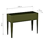 Westmann Hochbeet Vedura (30 x 100 x 80 cm, Metall, Olivgrün) | BAUHAUS