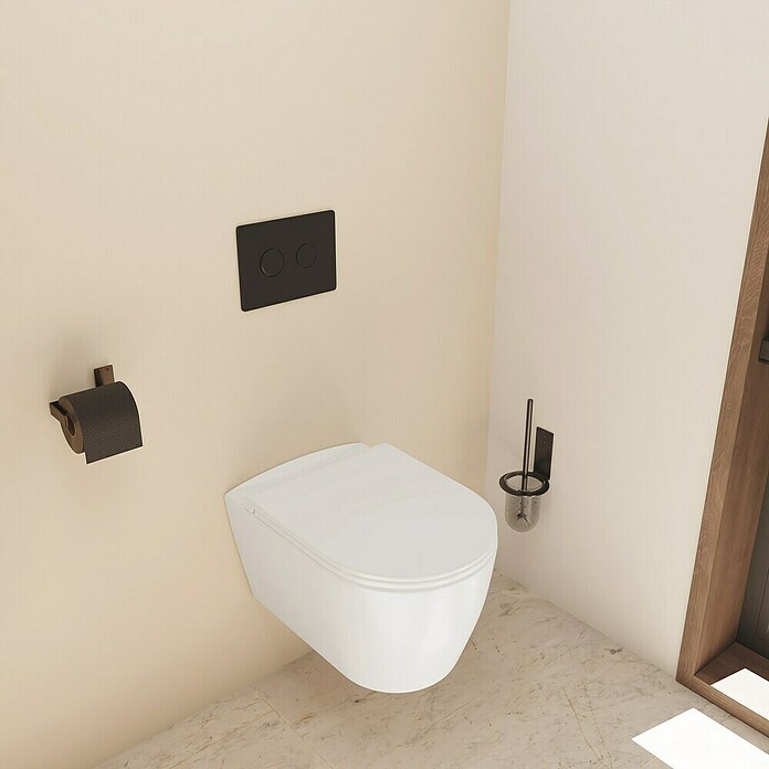 Taza de WC suspendida Pisa (Sin borde de descarga, Forma de descarga: Por separado, Salida WC: Horizontal, Blanco, Mate) | BAUHAUS
