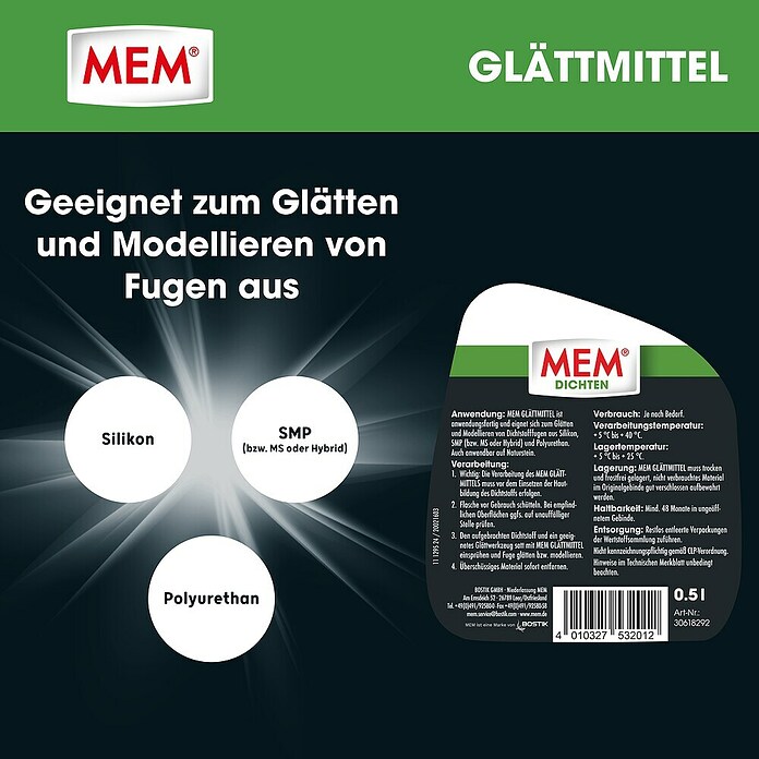 MEM Silikon-Glttmittel (500 ml) | BAUHAUS MEM Silikon-Glttmittel (500 ml) | BAUHAUS