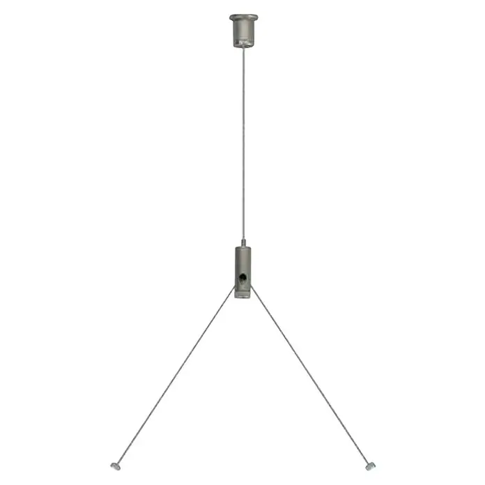 Brumberg Abhänge-Set Y-Seilabhängung - 2 m, LED-Panels - Metallisches Seilaufhängungsset mit zylindrischem Mittelverbinder und zwei abgewinkelten Kabeln.