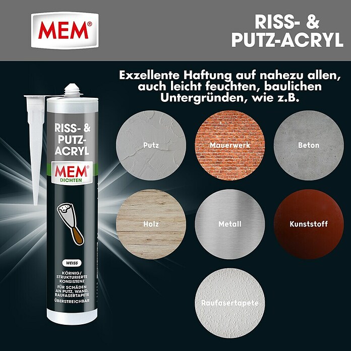 MEM Riss-Acryl (Weiß, 300 ml)