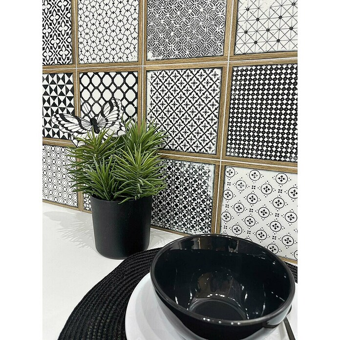 La Platera Porculanska pločica Cuba Roos  (45 x 45 cm, Crna, bijela, natur, Mat) | BAUHAUS