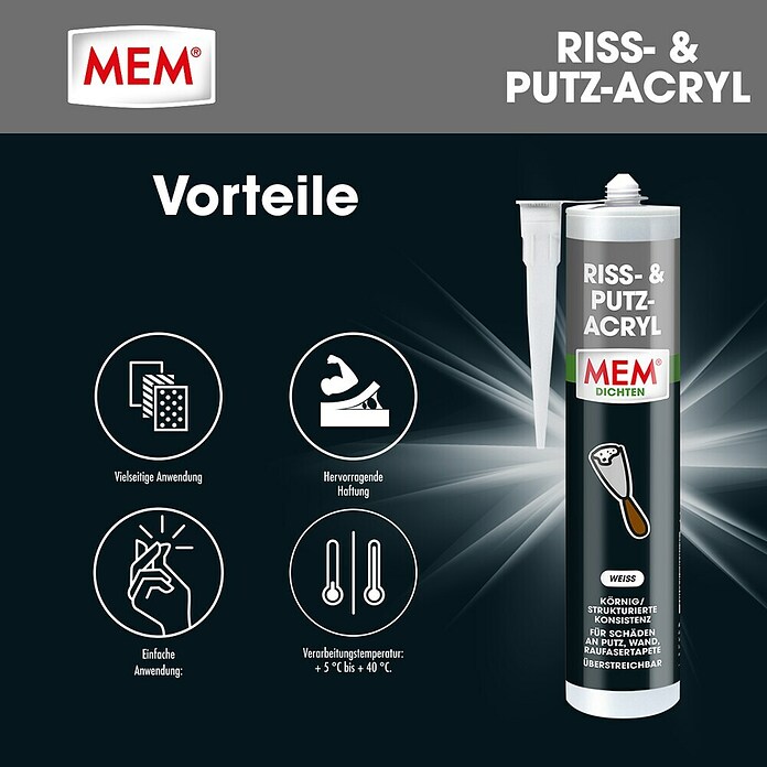 MEM Riss-Acryl (Weiß, 300 ml)