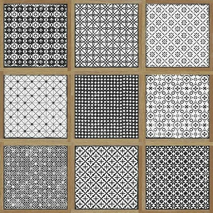 La Platera Porculanska pločica Cuba Roos  (45 x 45 cm, Crna, bijela, natur, Mat) | BAUHAUS