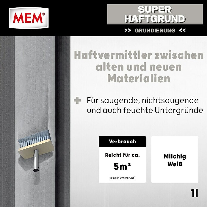 MEM Super-Haftgrund (1 l, Lösemittelfrei)