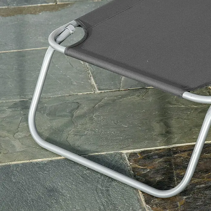 Outsunny Gartenliege - Grau, Metall