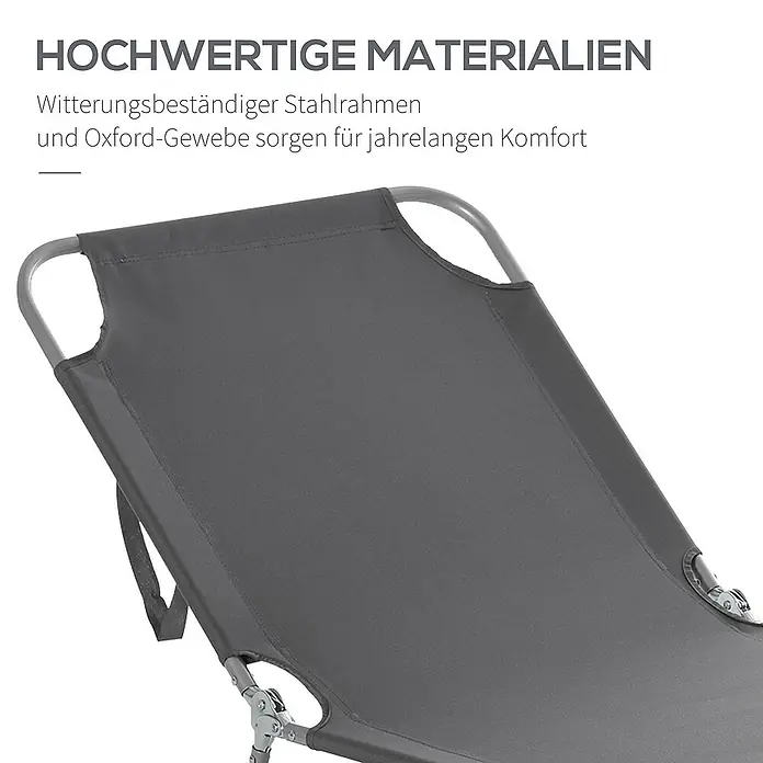 Outsunny Gartenliege - Grau, Metall