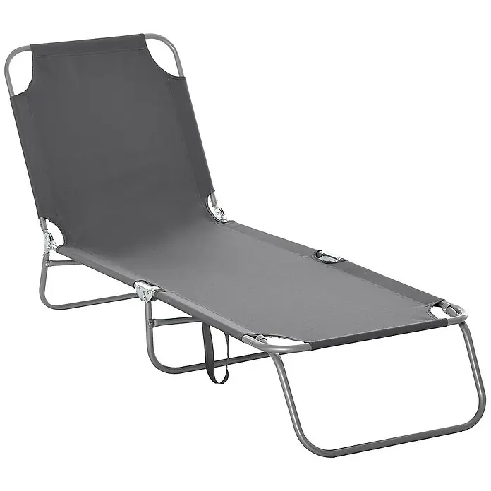 Outsunny Gartenliege - Grau, Metall