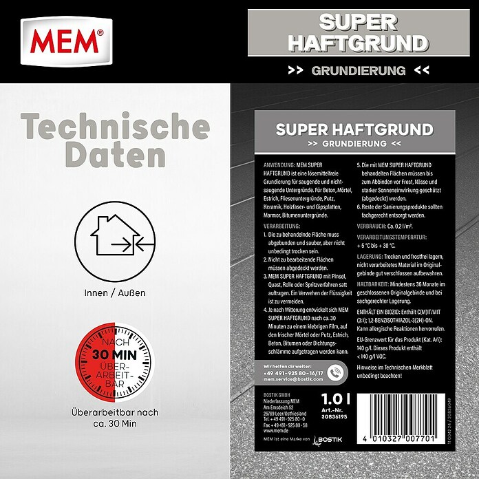 MEM Super-Haftgrund (1 l, Lösemittelfrei)