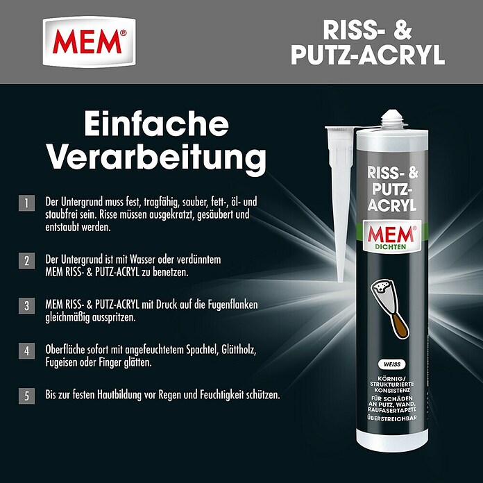 MEM Riss-Acryl (Weiß, 300 ml)